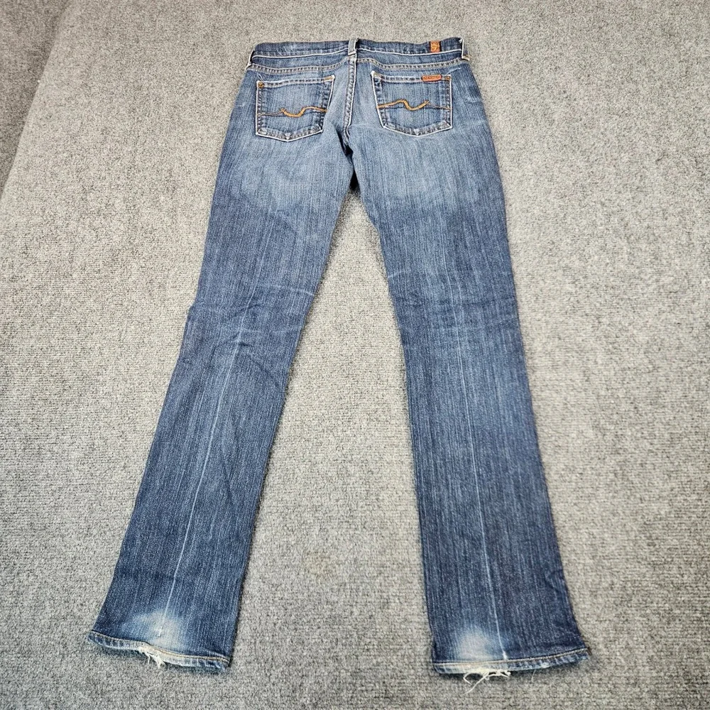 7 For All Mankind Roxy Bootcut Jeans Blue Wash Low Rise  P179080U-080U